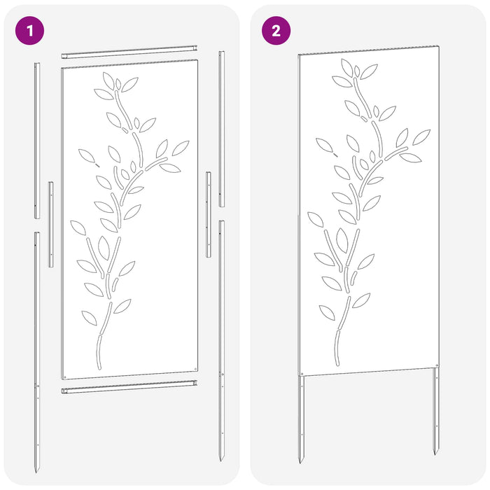 Ecran de intimitate pentru grădină Floral Antracit 50 x 140 cm WALTI