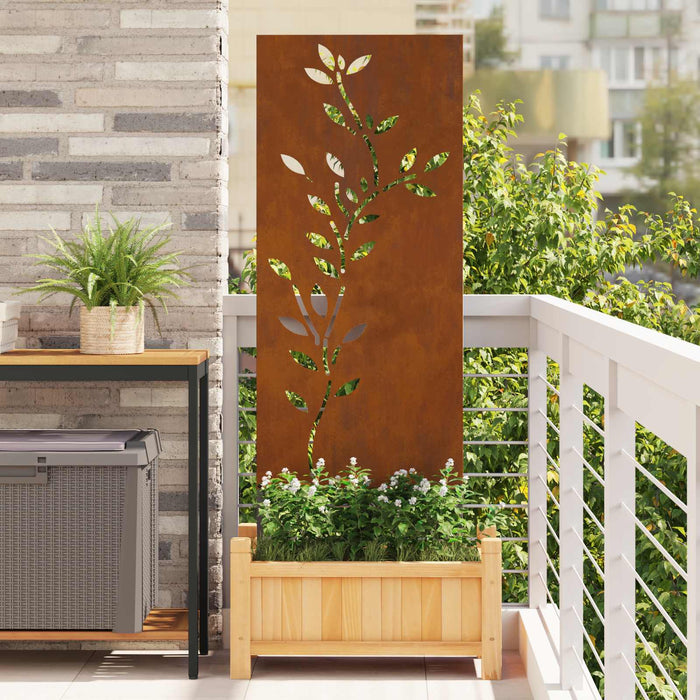 Ecran de intimitate pentru grădină Floral Ruginit 50 x 140 cm WALTI