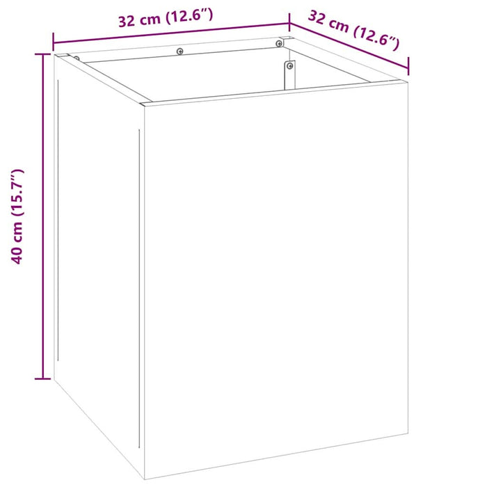 Vază pentru Grădină Negru 32 x 32 x 40 cm Oțel laminat la rece - WALTI WALTI