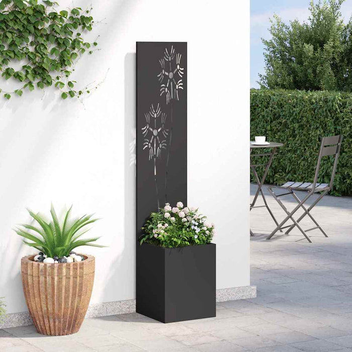 Ecran de intimitate pentru grădină Floral Negru 32 x 140 cm - WALTI WALTI