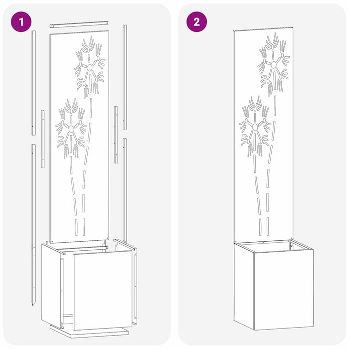 Ecran de intimitate pentru grădină Floral Argintiu 32 x 140 cm - WALTI WALTI