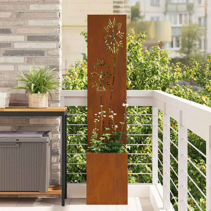 Ecran de intimitate pentru grădină Floral Ruginit 32 x 140 cm - WALTI WALTI