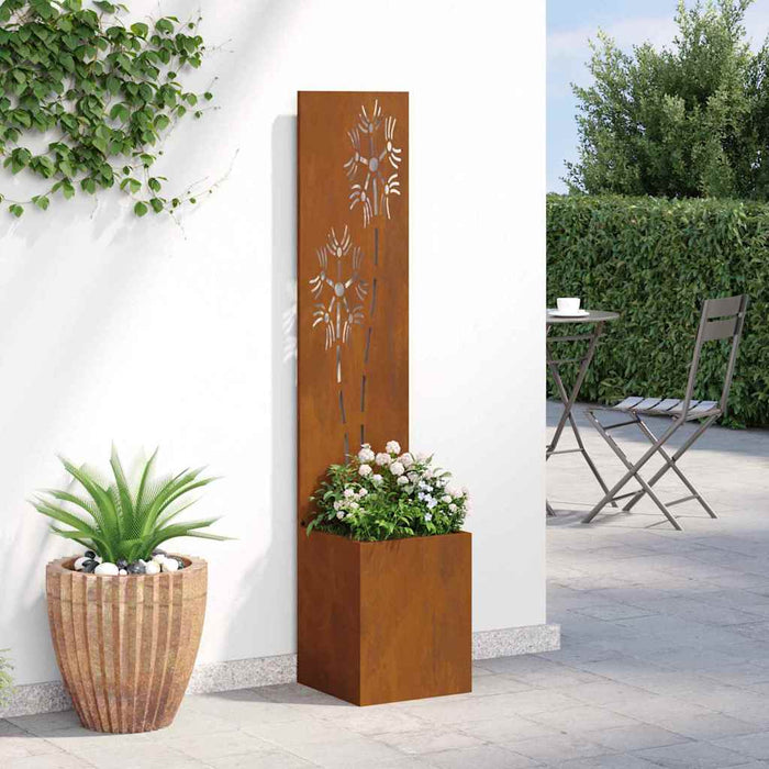 Ecran de intimitate pentru grădină Floral Ruginit 32 x 140 cm - WALTI WALTI