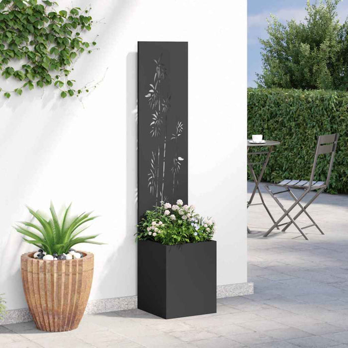 Ecran de intimitate pentru grădină Floral Negru 32 x 140 cm - WALTI WALTI