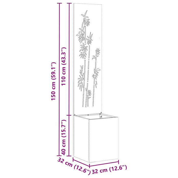 Ecran de intimitate pentru grădină Floral Antracit 32 x 140 cm - WALTI WALTI