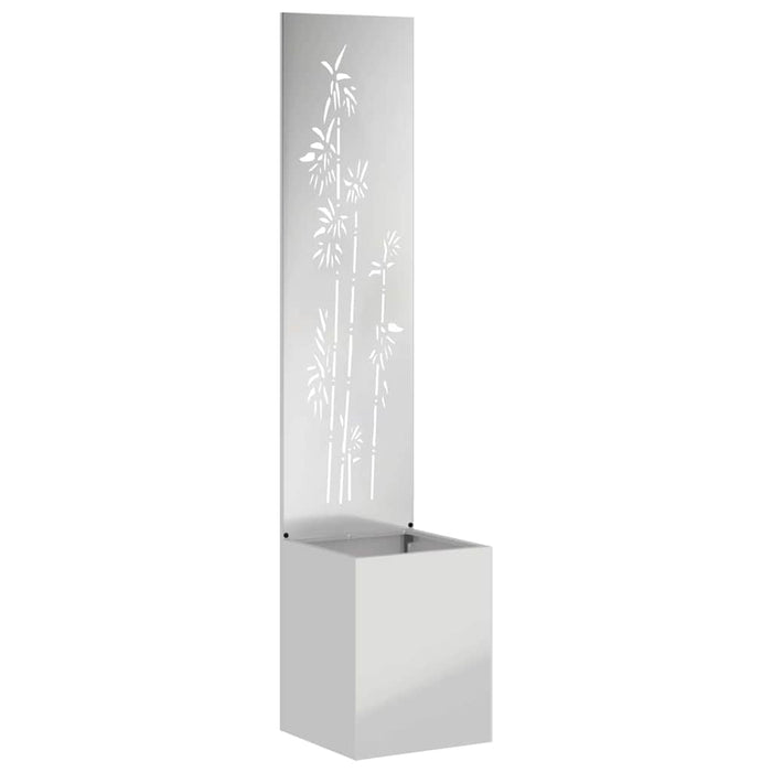 Ghiveci de Grădină cu Panou Decorativ Argintiu 32 x 140 cm - WALTI WALTI