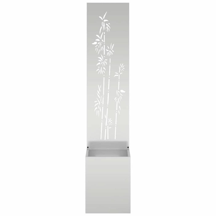 Ghiveci de Grădină cu Panou Decorativ Argintiu 32 x 140 cm - WALTI WALTI