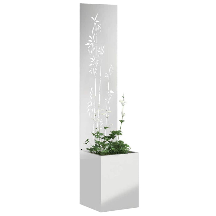 Ghiveci de Grădină cu Panou Decorativ Argintiu 32 x 140 cm - WALTI WALTI