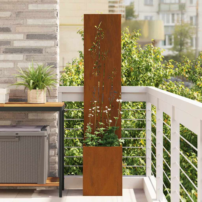 Ecran de intimitate pentru grădină Floral Ruginit 32 x 140 cm - WALTI WALTI