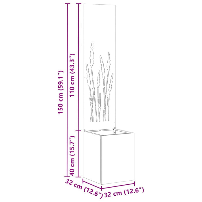 Ecran de intimitate pentru grădină Traforaj Negru 32 x 140 cm - WALTI WALTI