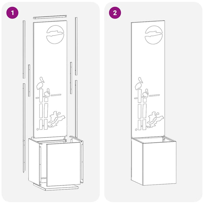 Ecran de intimitate pentru grădină Traforaj Negru 32 x 140 cm - WALTI WALTI
