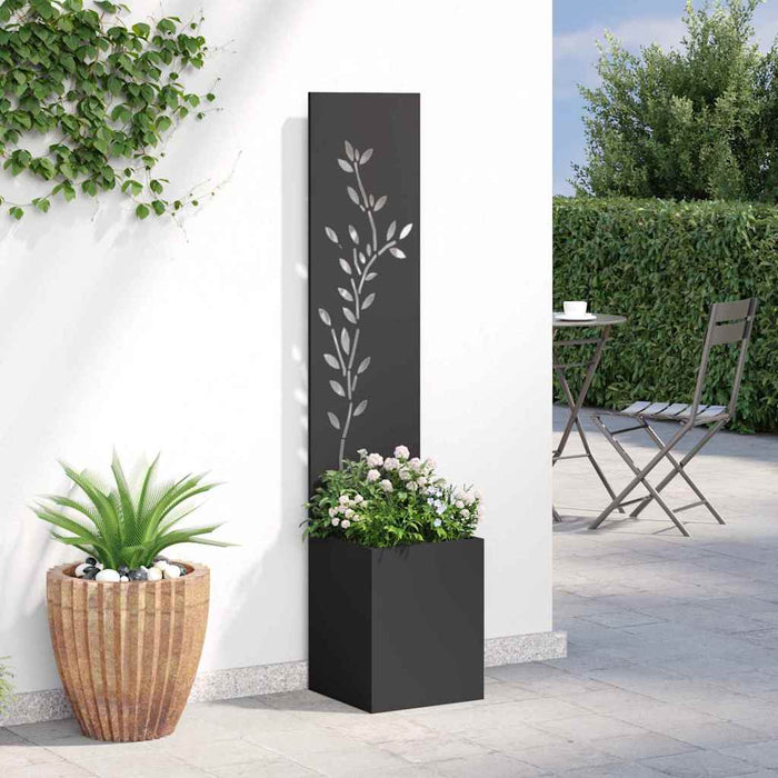 Ecran de intimitate pentru grădină Floral Negru 32 x 140 cm - WALTI WALTI
