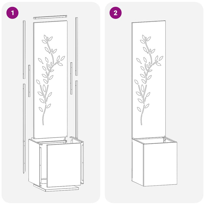 Ecran de intimitate pentru grădină Floral Argintiu 32 x 140 cm - WALTI WALTI