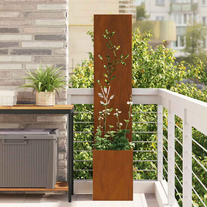 Ecran de intimitate pentru grădină Floral Ruginit 32 x 140 cm - WALTI WALTI