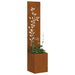 Ecran de intimitate pentru grădină Floral Ruginit 32 x 140 cm - WALTI WALTI