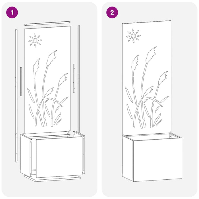 Ecran de intimitate pentru grădină Traforaj Negru 50 x 140 cm - WALTI WALTI