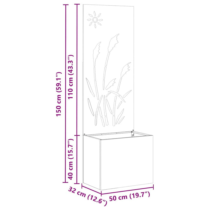 Ecran de intimitate pentru grădină Traforaj Alb 50 x 140 cm - WALTI WALTI