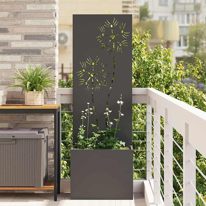 Ecran de intimitate pentru grădină Floral Negru 50 x 140 cm - WALTI WALTI
