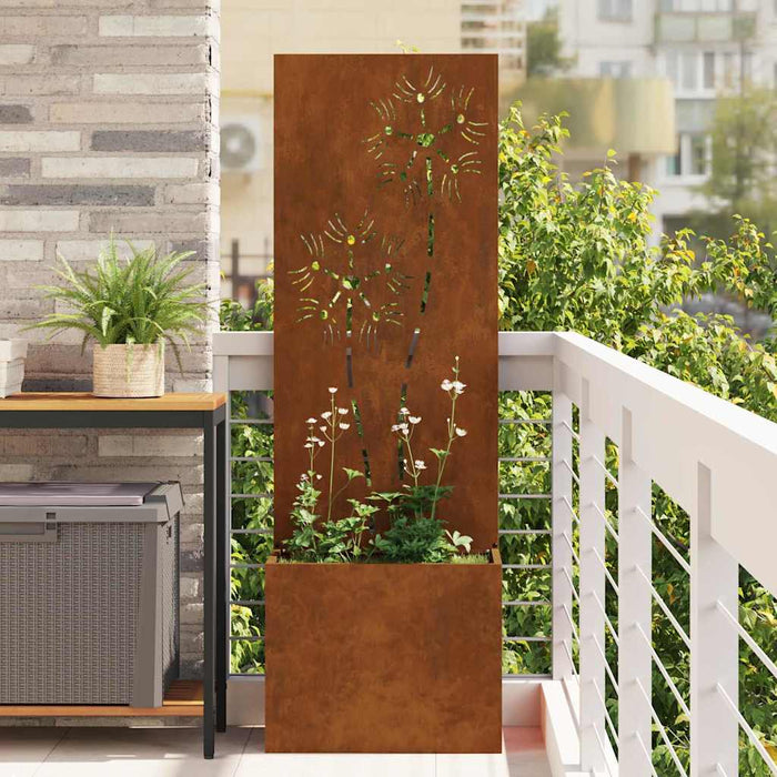 Ecran de intimitate pentru grădină Floral Ruginit 50 x 140 cm - WALTI WALTI