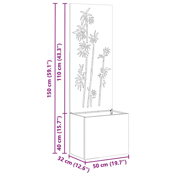 Ecran de intimitate pentru grădină Floral Alb 50 x 140 cm - WALTI WALTI
