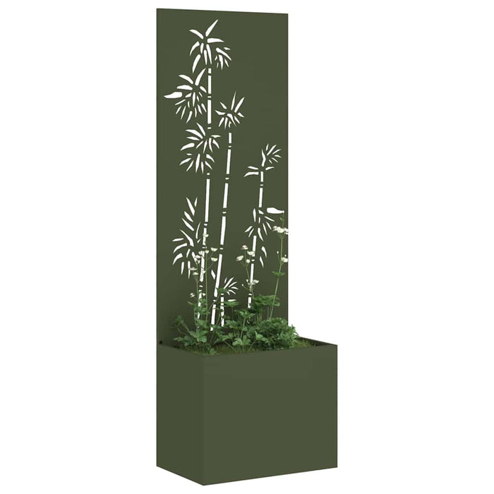 Ghiveci de Grădină cu Panou Decorativ Olivengrønn 50 x 140 cm - WALTI WALTI