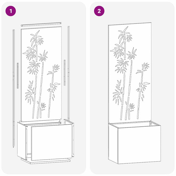 Ecran de intimitate pentru grădină Floral Argintiu 50 x 140 cm - WALTI WALTI