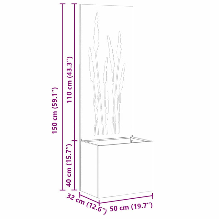 Ecran de intimitate pentru grădină Antracit 50 x 150 cm WALTI