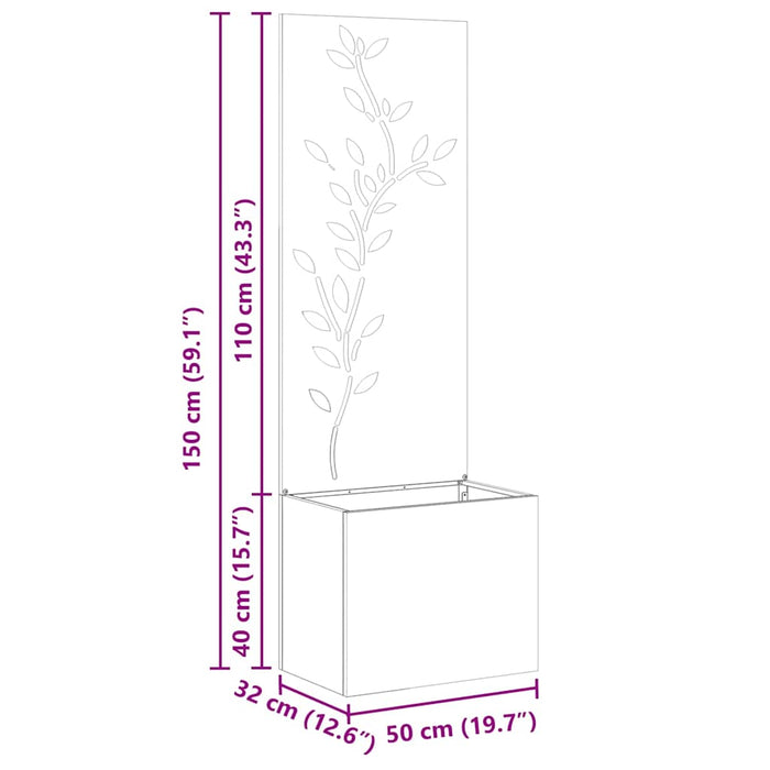 Ecran de intimitate pentru grădină Argintiu 50 x 32 x 150 cm WALTI