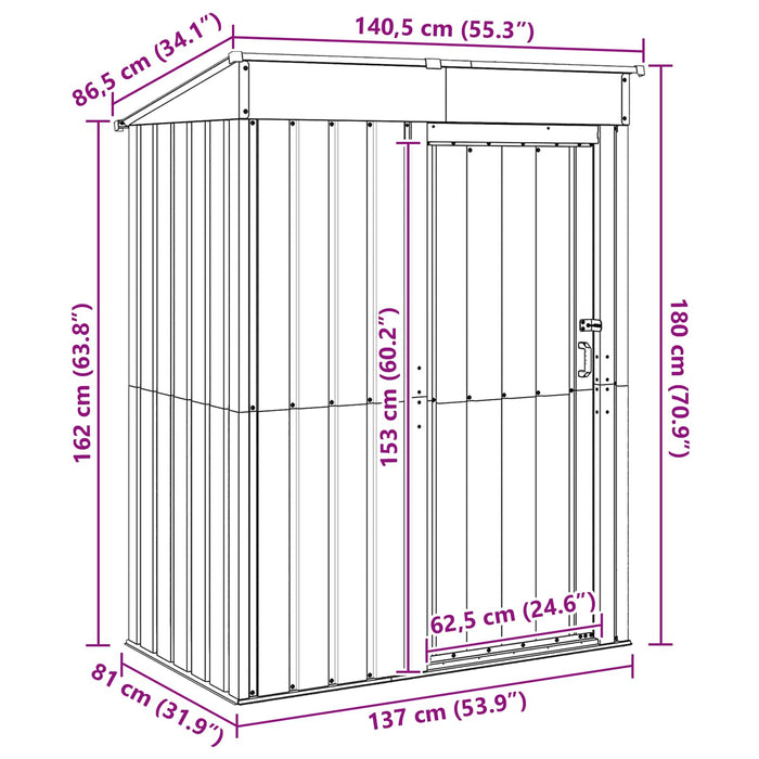 Magazii pentru grădină Maro 137 x 81 x 180 cm Metal - WALTI WALTI