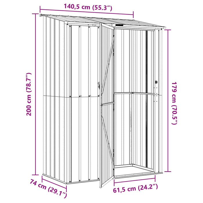 Magazii pentru grădină Maro 140,5 x 74 x 200 cm Metal - WALTI WALTI