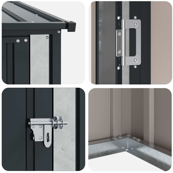 Magazii pentru grădină Antracit 153,5 x 86 x 200 cm Metal - WALTI WALTI
