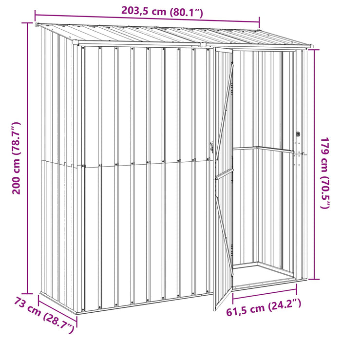 Magazii pentru grădină Maro 203,5 x 73 x 200 cm Metal - WALTI WALTI