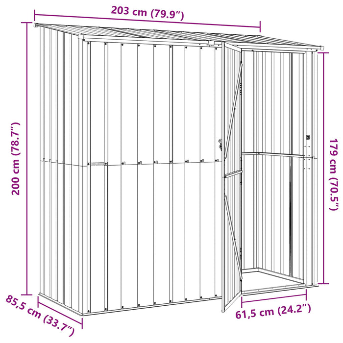 Magazii pentru grădină Antracit 203 x 85,5 x 200 cm Metal - WALTI WALTI
