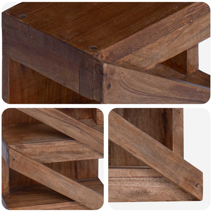 Raft pentru vin natural 24 x 14 x 80 cm Lemn masiv de mahon WALTI