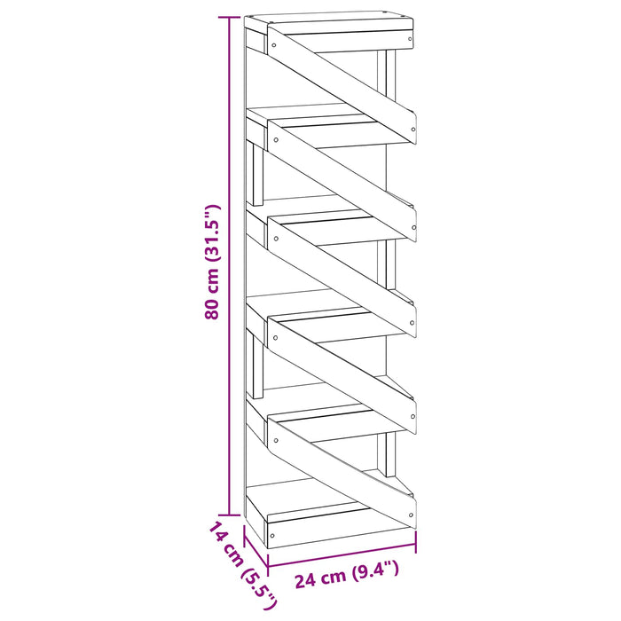 Raft pentru vin natural 24 x 14 x 80 cm Lemn masiv de mahon WALTI