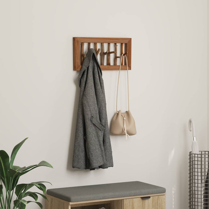 Cârlig pentru haine natural 50 x 10 x 25 cm Lemn masiv de mahon - WALTI WALTI