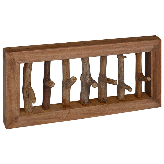 Cârlig pentru haine natural 50 x 10 x 25 cm Lemn masiv de mahon - WALTI WALTI