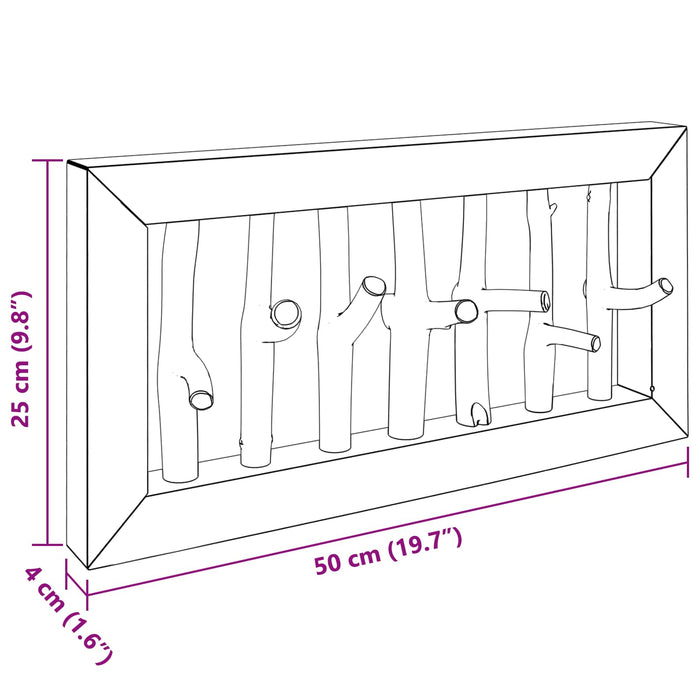 Cârlig pentru haine natural 50 x 10 x 25 cm Lemn masiv de mahon - WALTI WALTI