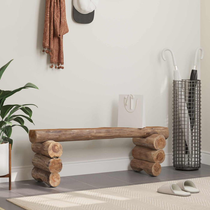 bancă natural 110 x 30 x 34 cm Lemn solid de tec WALTI