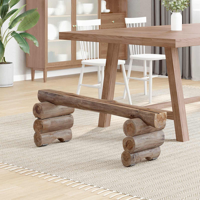 bancă natural 110 x 30 x 34 cm Lemn solid de tec WALTI