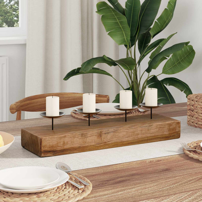 Suport pentru lumânări natural 50 x 15 x 10 cm - WALTI WALTI