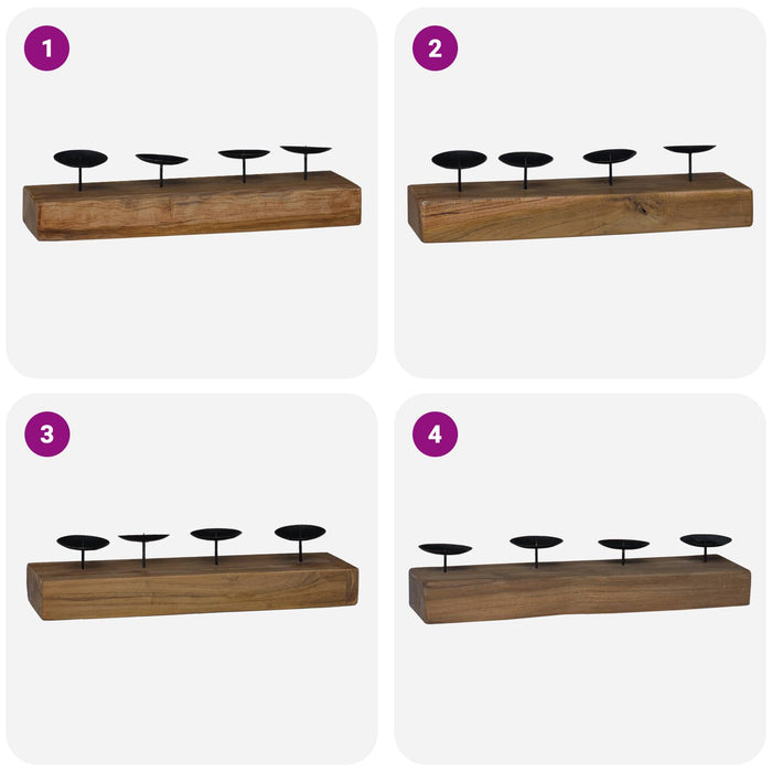 Suport pentru lumânări natural 50 x 15 x 10 cm - WALTI WALTI