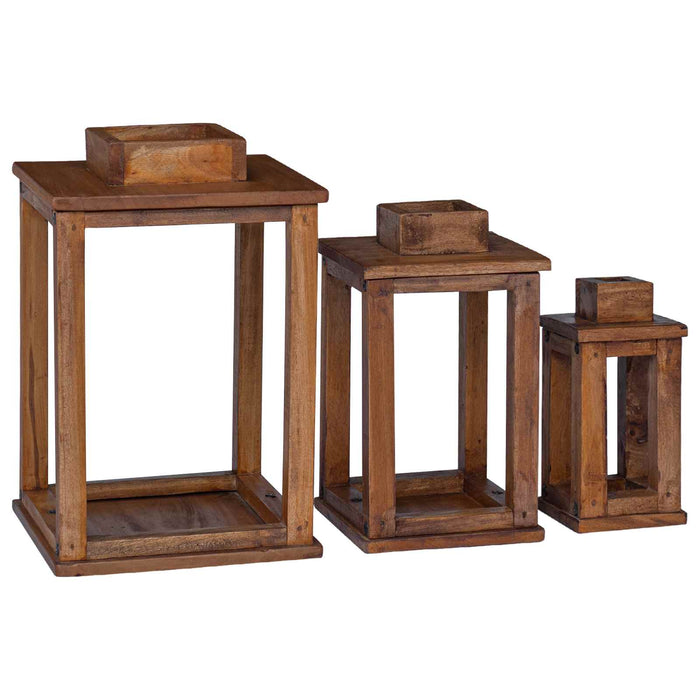 Felinar 3 pcs natural Lemn de mahon - WALTI WALTI
