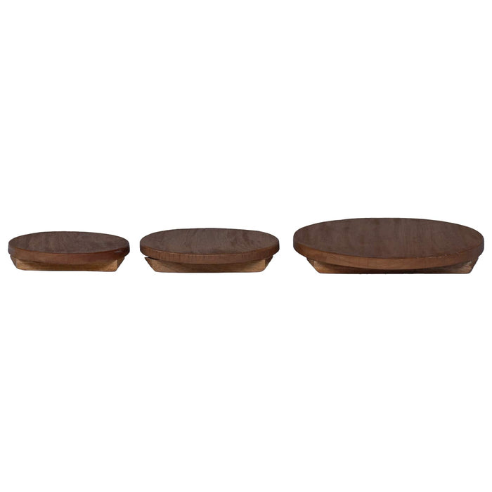 Taburet pentru plante 3 pcs Maro Lemn de mahon - WALTI WALTI