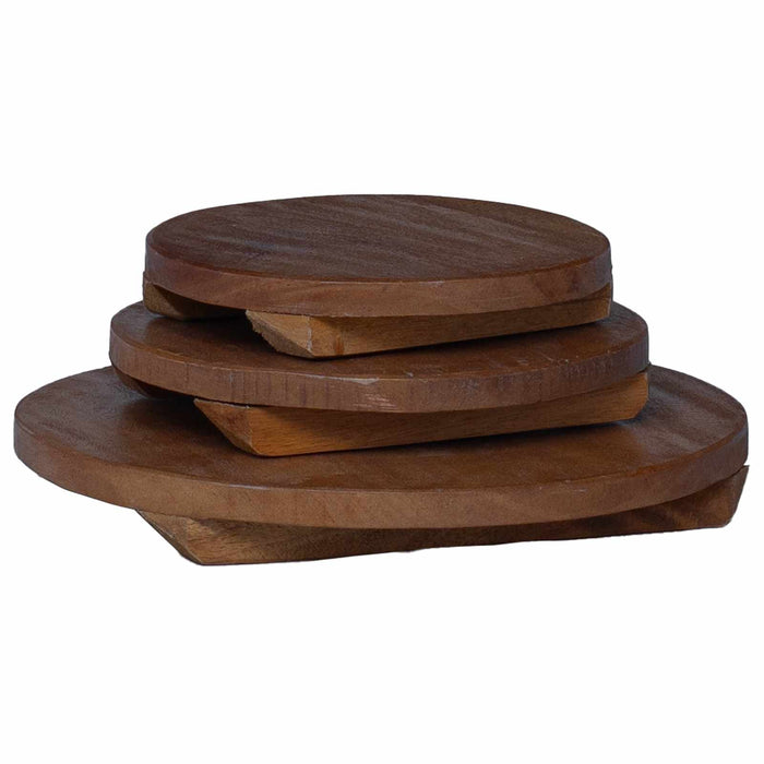 Taburet pentru plante 3 pcs Maro Lemn de mahon - WALTI WALTI