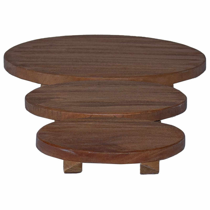 Taburet pentru plante 3 pcs Maro Lemn de mahon - WALTI WALTI