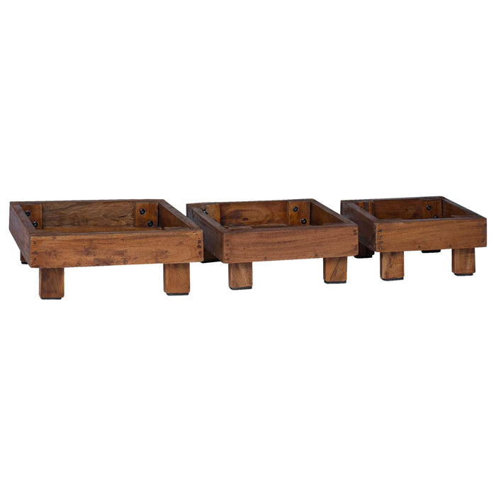 Suport pentru plante 3 pcs Maro Lemn de mahon - WALTI WALTI