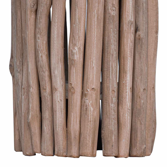 Taburet natural 30 x 30 x 45 cm Lemn solid de tec - WALTI WALTI