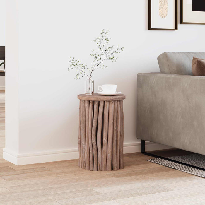 Taburet natural 30 x 30 x 45 cm Lemn solid de tec - WALTI WALTI