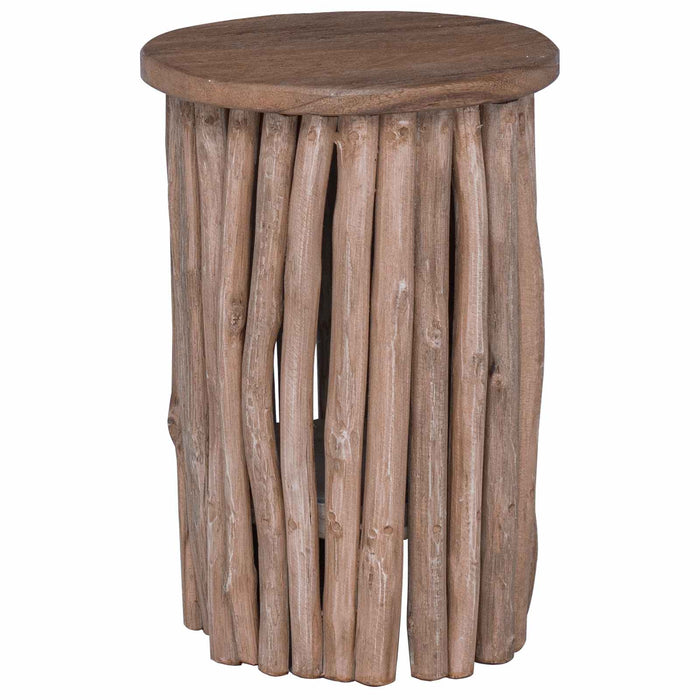 Taburet natural 30 x 30 x 45 cm Lemn solid de tec - WALTI WALTI